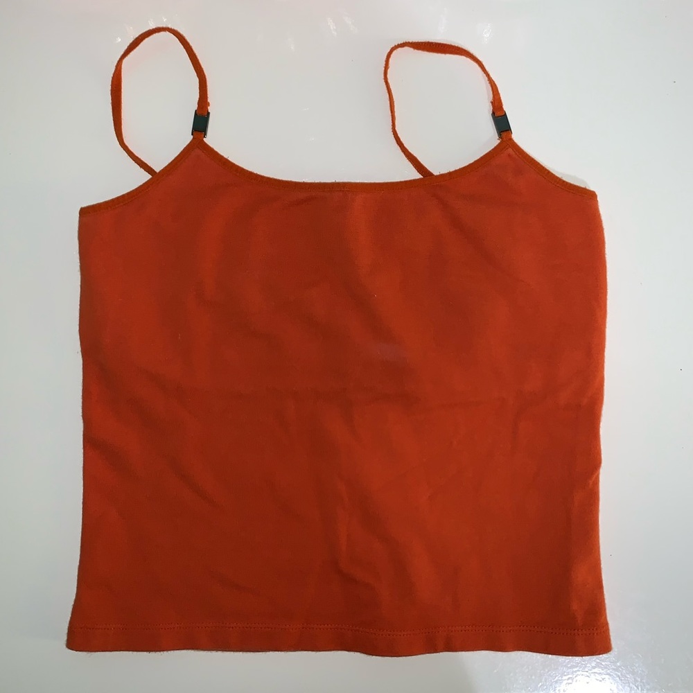 Q&A orange tank top w/ metal accents